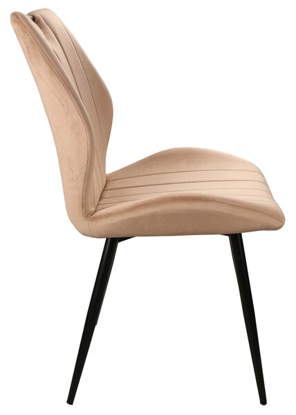 Stolička ARNO béžová (látka Bluvel 28) - moderná, čalúnená, do obývačky / jedálne, kancelárie, s lakťovou opierkou, zamatová
