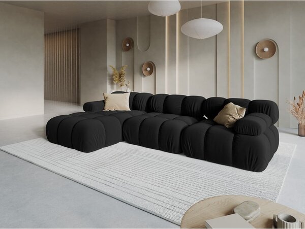 Čierna zamatová pohovka 285 cm Bellis – Micadoni Home