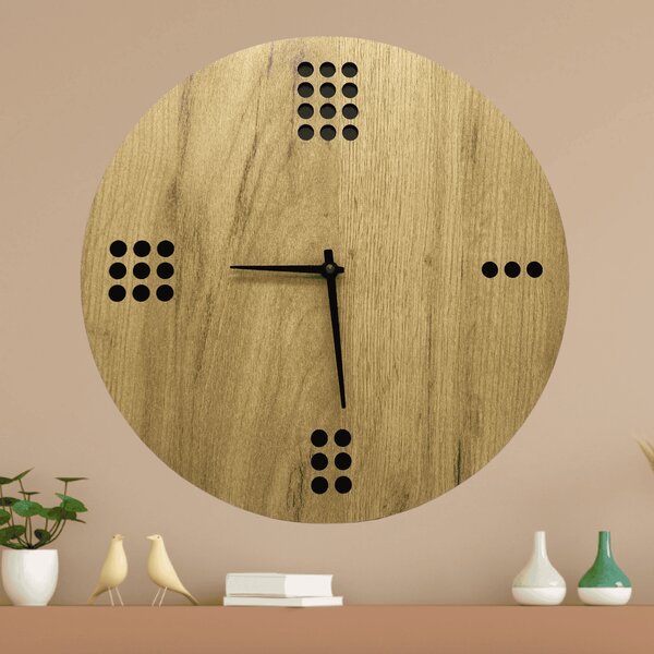 KMDESING | Moderné drevené hodiny na stenu - Minimal Dice