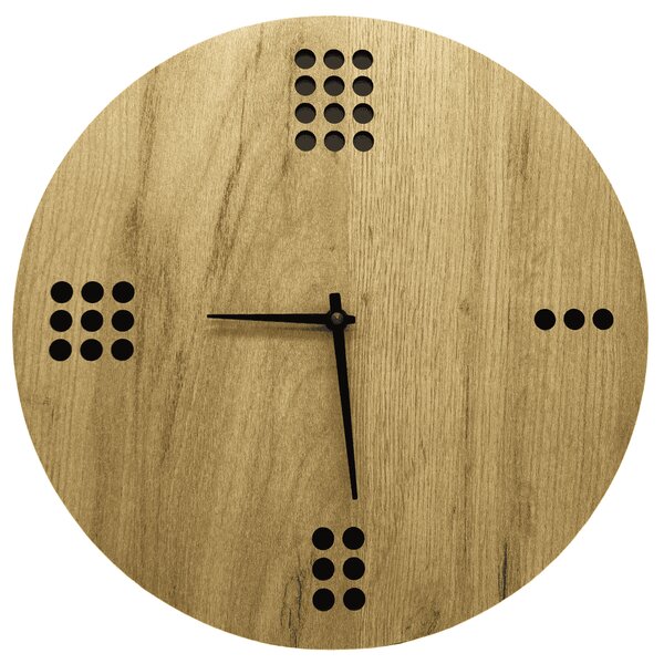 KMDESING | Moderné drevené hodiny na stenu - Minimal Dice