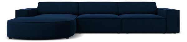 Modrá zamatová rohová pohovka (ľavý roh) Jodie - Micadoni Home