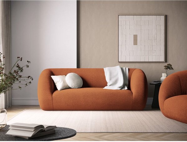 Oranžová pohovka z textílie buklé 210 cm Essen – Cosmopolitan Design