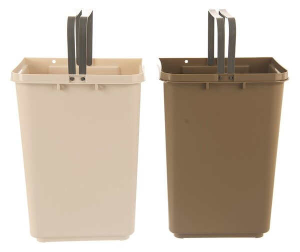 Bielo-béžový plastový odpadkový kôš na triedený odpad 2x20 l Duo Dust – Orion