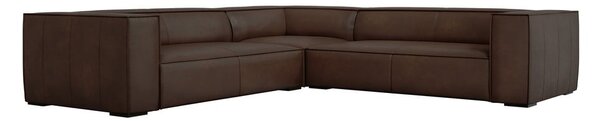 Tmavohnedá kožená rohová pohovka (variabilná) Madame - Windsor & Co Sofas