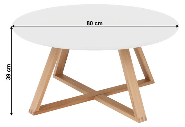 KONDELA Konferenčný stolík, biela/prírodná, INFERO