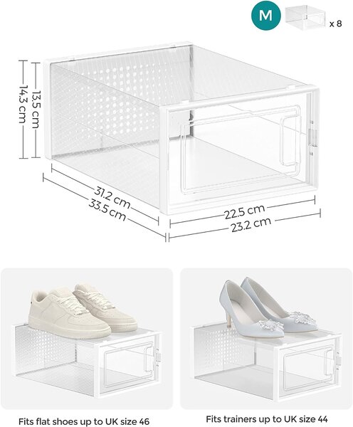SONGMICS Úložné boxy stohovateľné priehľadné 8 ks