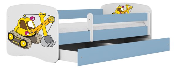 Kocot kids Detská posteľ Babydreams bager modrá, variant 70x140, bez šuplíků, bez matrace