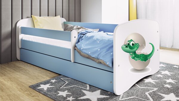 Kocot kids Detská posteľ Babydreams dinosaurus modrá, variant 70x140, bez šuplíků, bez matrace