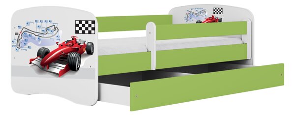 Kocot kids Detská posteľ Babydreams formula jedna zelená, variant 70x140, bez šuplíků, bez matrace