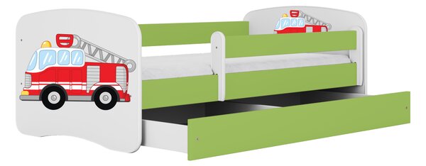 Kocot kids Detská posteľ Babydreams hasičské auto zelená, variant 70x140, bez šuplíků, bez matrace