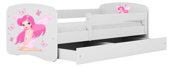 Kocot kids Detská posteľ Babydreams víla s motýlikmi biela, variant 70x140, bez šuplíků, bez matrace