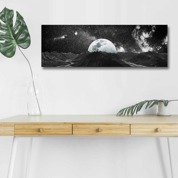 Wallity Obraz s LED osvetlením MESAČNÁ KRAJINA 30 x 90 cm
