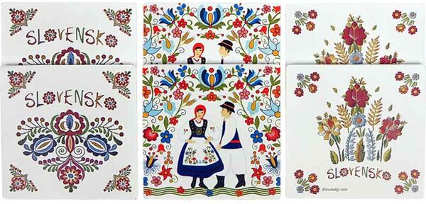 Podložky pod poháre Slovensko Pieniny (Drevený doplnok do kuchyne, 6 podložiek v balení)