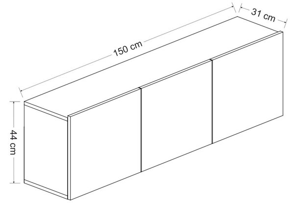 Hanah Home TV stolík White 150 cm biely