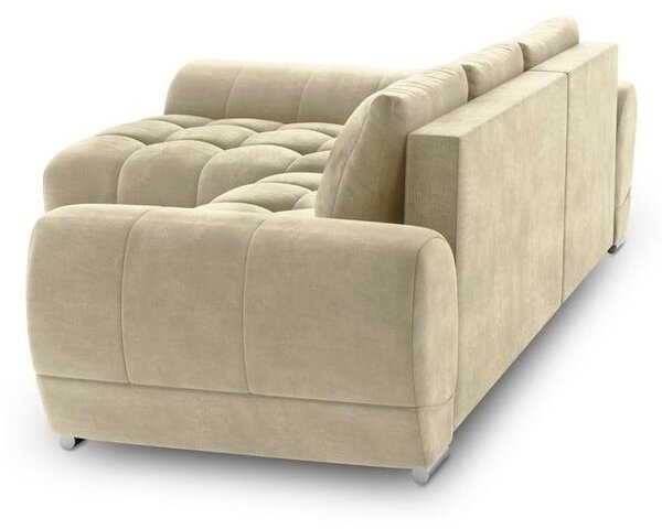 Béžová rozkladacia rohová pohovka so zamatovým poťahom Windsor & Co Sofas Nuage, ľavý roh