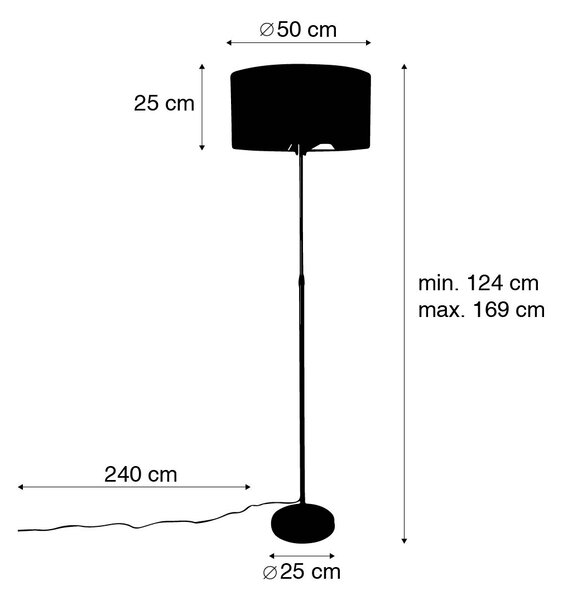 Stojaca lampa nastaviteľná bronzová s tienidlom bielym 50 cm - Parte
