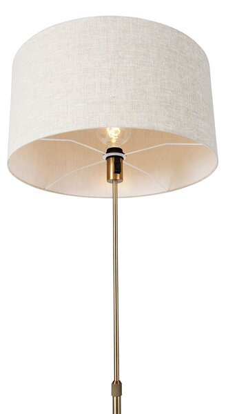 Stojaca lampa nastaviteľná bronzová so svetlosivým tienidlom 50 cm - Parte