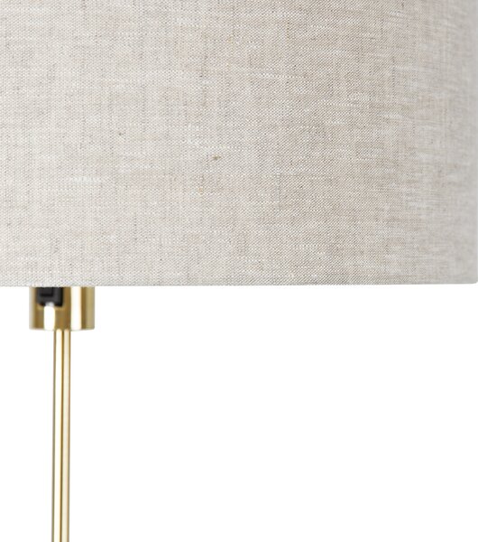 Stojaca lampa nastaviteľná zlatá so svetlosivým tienidlom 50 cm - Parte