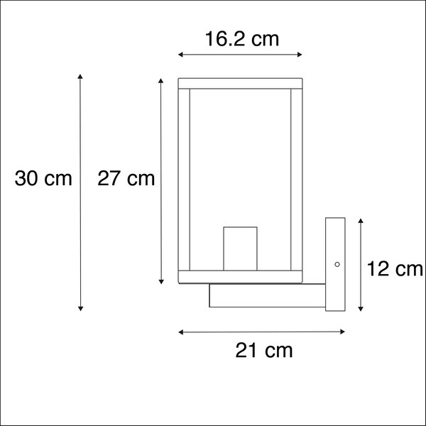 Inteligentné vonkajšie nástenné svietidlo čierne so sklom 30 cm vrátane Wifi ST64 - Rotterdam