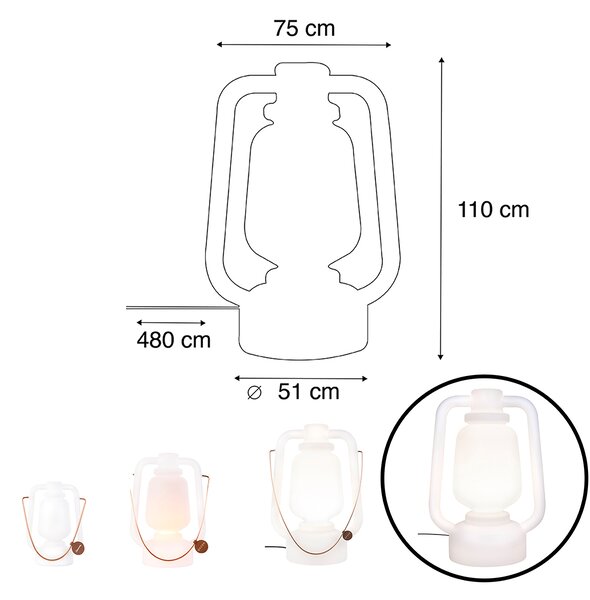 Inteligentná stojaca lampa biela 110 cm vrátane Wifi G95 - Storm Extra Large