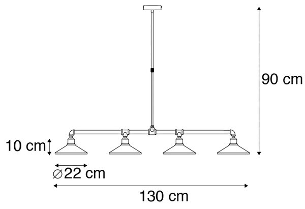 Inteligentné závesné svietidlo čierne 4-žiarovkové vrátane Wifi ST64 - Laser