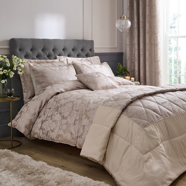 Béžové damaškové obliečky na jednolôžko 135x200 cm Damask Jacquard – Catherine Lansfield
