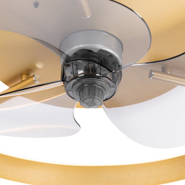 Stropný ventilátor mosadzný 50 cm vrátane LED stmievateľný s diaľkovým ovládaním - Maddy