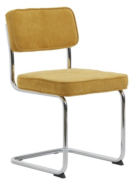 Žltá menčestrová jedálenská stolička Rupert – Unique Furniture