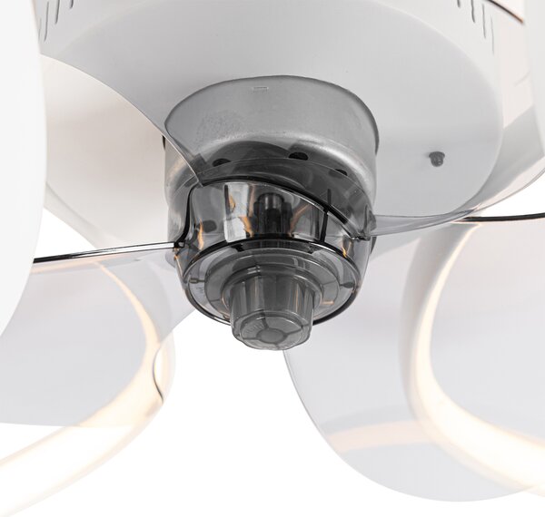 Stropný ventilátor biely 55 cm vrátane LED stmievateľný s diaľkovým ovládaním - Mandy