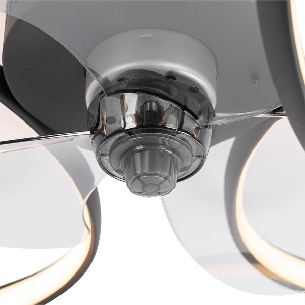 Stropný ventilátor čierny 55 cm vrátane LED stmievateľný s diaľkovým ovládaním - Mandy