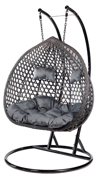 Závesné hojdacie dvojkreslo VULCANO - sivé