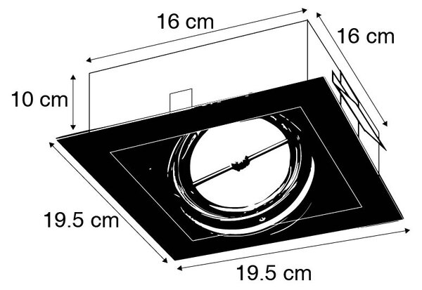 Zapustené bodové svietidlo čierne G53 111mm nastaviteľné - Oneon
