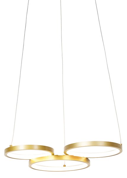 Závesné svietidlo zlaté vrátane LED 3-stupňové stmievateľné 3-svetlo - Rondas