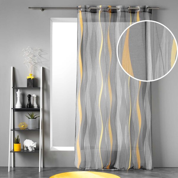 Sivá voálová záclona 140x240 cm Ondulys – douceur d'intérieur