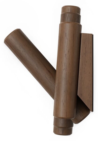 Tmavohnedý nástenný vešiak z borovicového dreva 61 cm Picket – Umbra