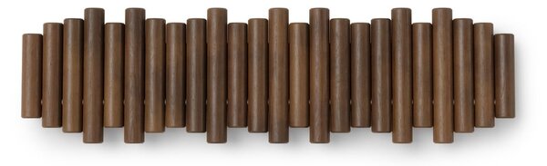 Tmavohnedý nástenný vešiak z borovicového dreva 61 cm Picket – Umbra