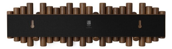 Tmavohnedý nástenný vešiak z borovicového dreva 61 cm Picket – Umbra