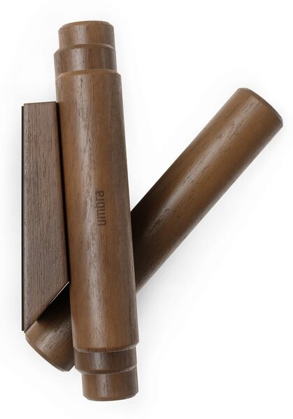 Tmavohnedý nástenný vešiak z borovicového dreva 61 cm Picket – Umbra