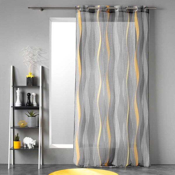 Sivá voálová záclona 140x240 cm Ondulys – douceur d'intérieur