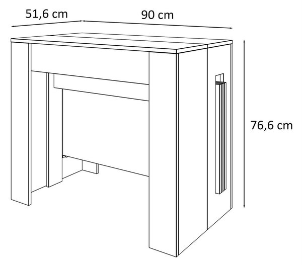 JEDÁLENSKY STÔL AZURO 50 - 238 cm BIELY ROZKLADACÍ