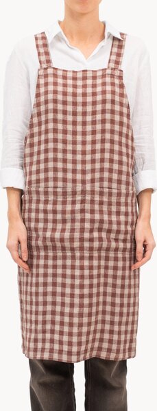 Ľanová zástera Chocolate Gingham