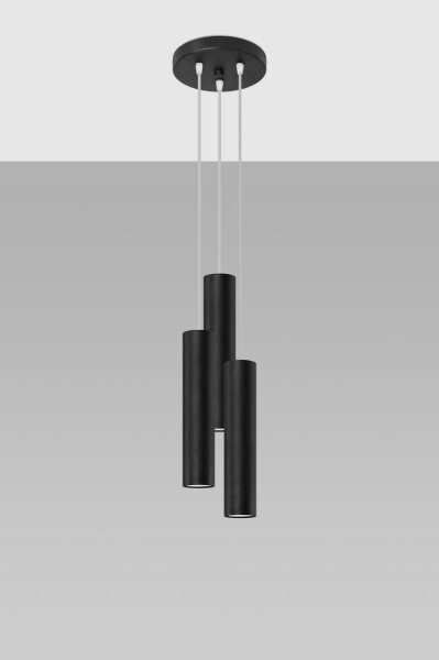 Sollux SL.1079 - Luster na lanku LAGOS 3xGU10/10W/230V čierna