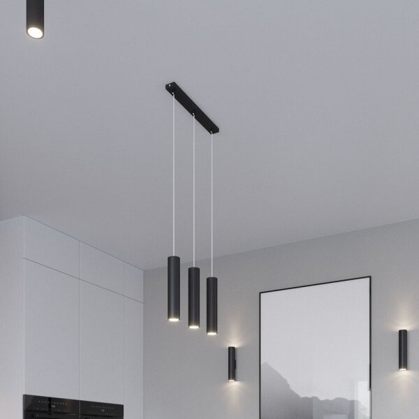 Sollux SL.1079 - Luster na lanku LAGOS 3xGU10/10W/230V čierna