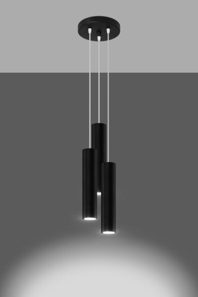 Sollux SL.1079 - Luster na lanku LAGOS 3xGU10/10W/230V čierna