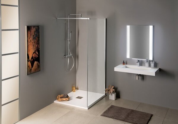 Polysan Polysan, MODULAR SHOWER stena na inštaláciu na múr, jednodielna, 900 mm, s otvormi na držiak uterákov, MS1-90-D