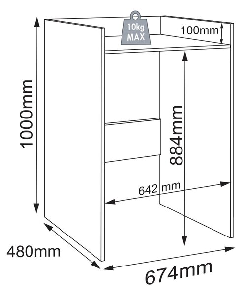 SKRINKA NA PRÁČKU, biela, dub medový, 67/100/48 cm MID.YOU - Online Only technická miestnosť, Online Only