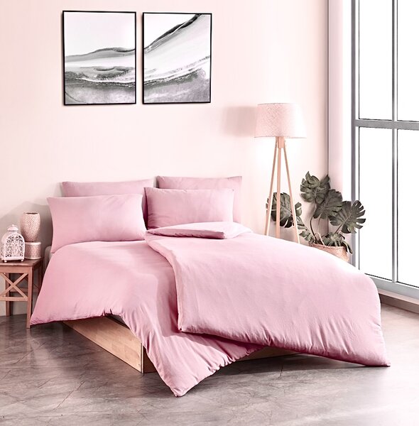 Mušelínové obliečky pudrovo ružové 140x200cm+90x70cm TiaHome