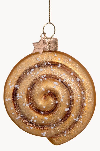 Ručne fúkaná vianočná ozdoba Cinnamon Roll
