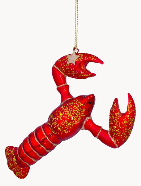 Ručne fúkaná vianočná ozdoba Lobster