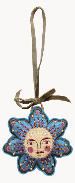 Ručne vyrobené vianočné ozdoby Blue Flower, 2 ks